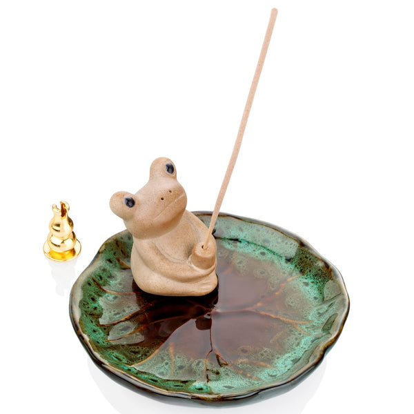 Ceramic Frog Incense Stick Holder