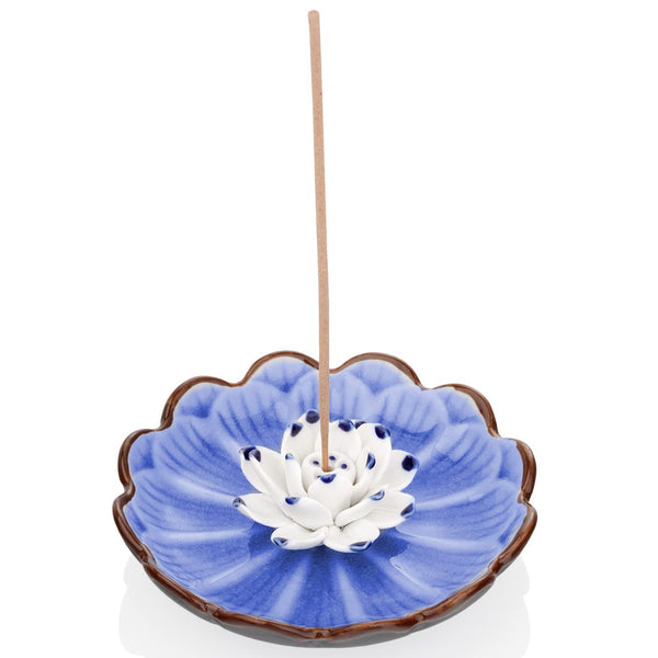 Ceramic Lotus Incense Stick Holder