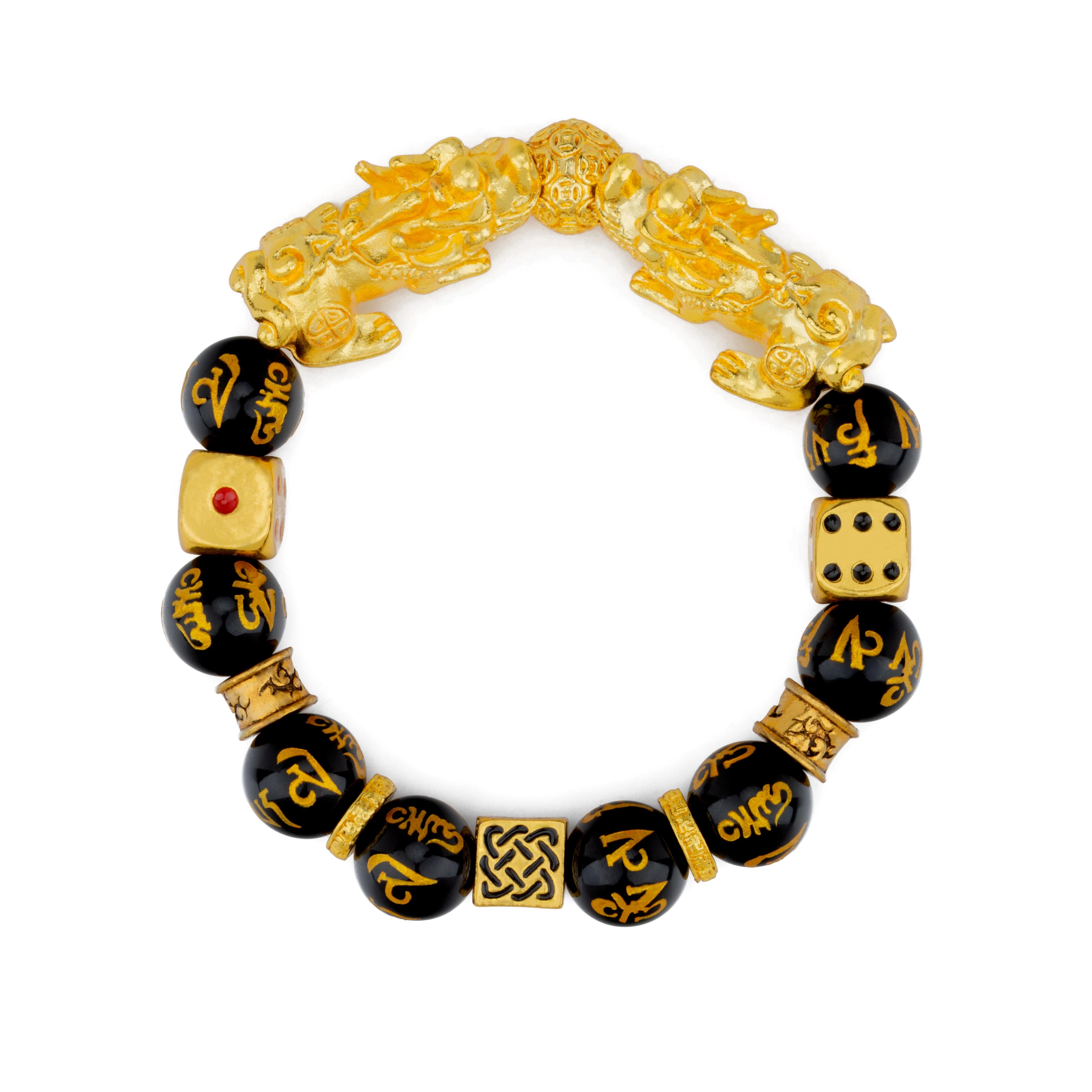 Six-Syllable Mantra (Five Elements) Beads Bracelet (14mm)