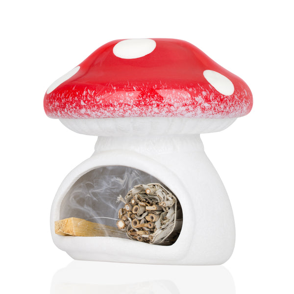 3 in 1 Mushroom Palo Santo Holder Sage Burner Incense Cone Holder