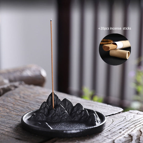 Landscape Incense Holder with 20pcs Incense Sticks