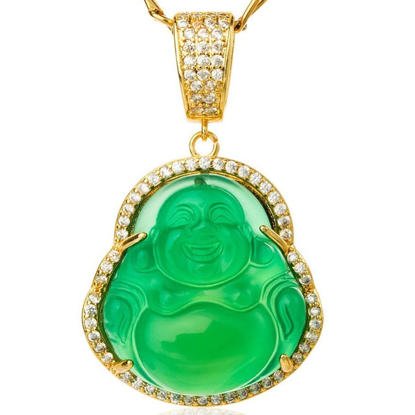 Laughing Buddha Jade Necklace