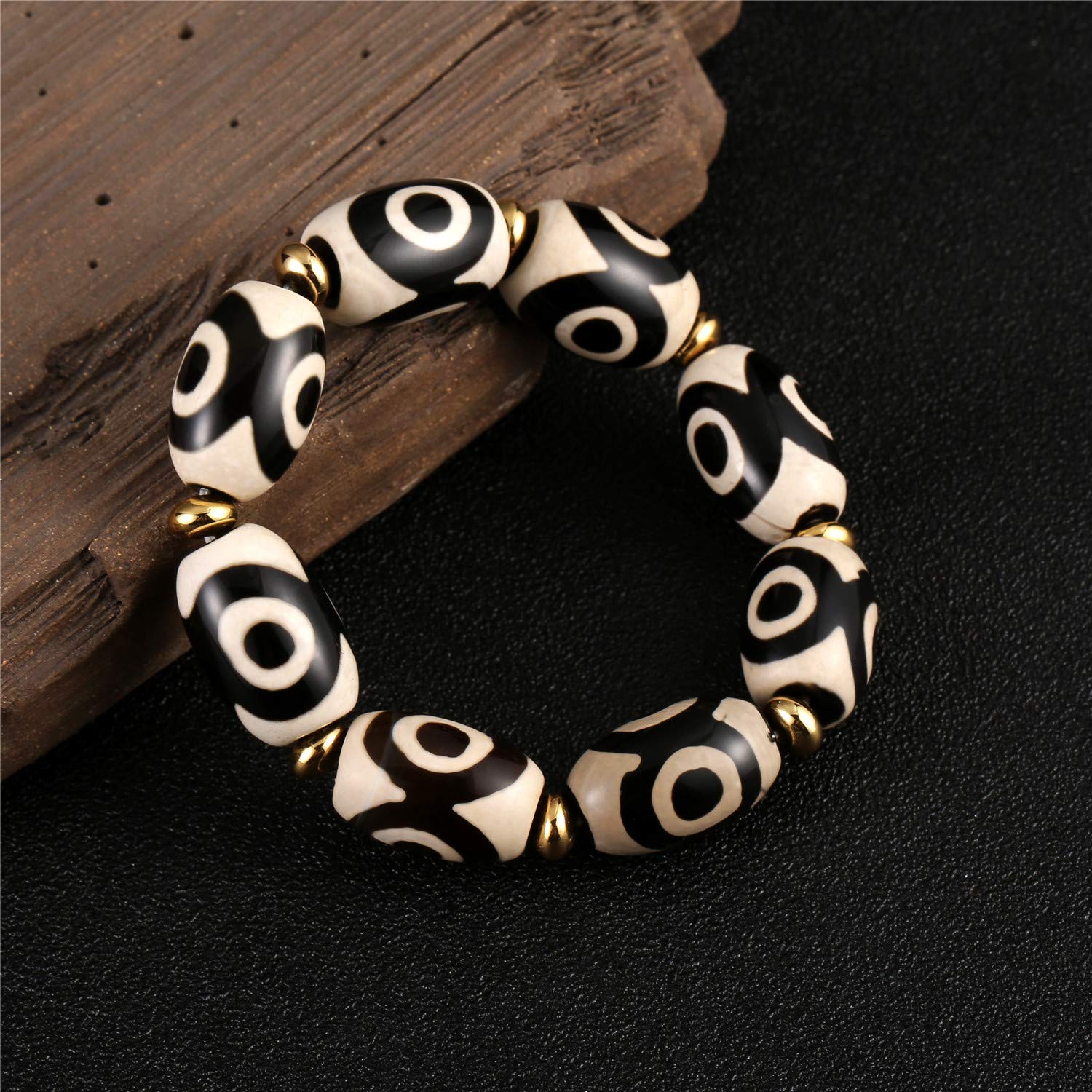 Health Bracelet For Women Men Fengshui Protective Tibetan Dzi Beads B ...