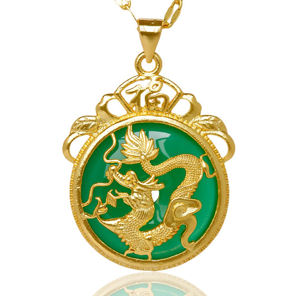 Dragon Jade Circle Necklace