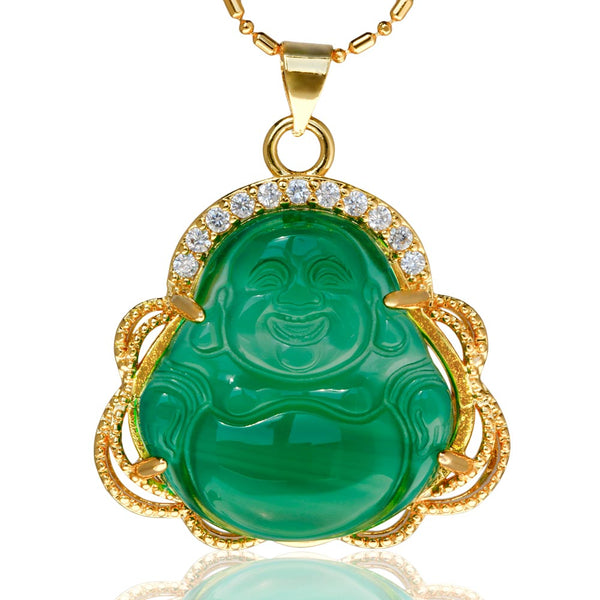 Laughing Buddha Jade Necklace