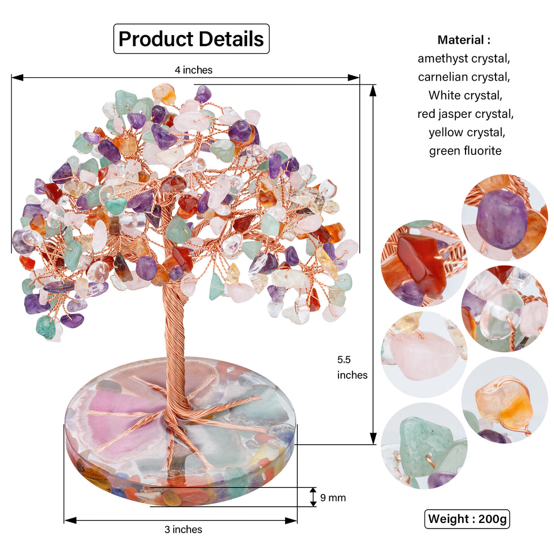 FASHIONZAADI Rozenkwarts Edelsteen Kristal Boom Healing Kristallen & Stenen Chakra Bomen Reiki Steen Geluk Bonsai Kristal Thuiskantoor Tafel Decor Geschenkgrootte -10-12 Inch (Gouden Draad FASHIONZAADI Rozenkwarts Edelsteen Kristal Boom Healing Kristallen & Stenen Chakra Bomen Reiki Steen Geluk Bonsai Kristal Thuiskantoor Tafel Decor Geschenkgrootte -10-12 Inch (Gouden Draad