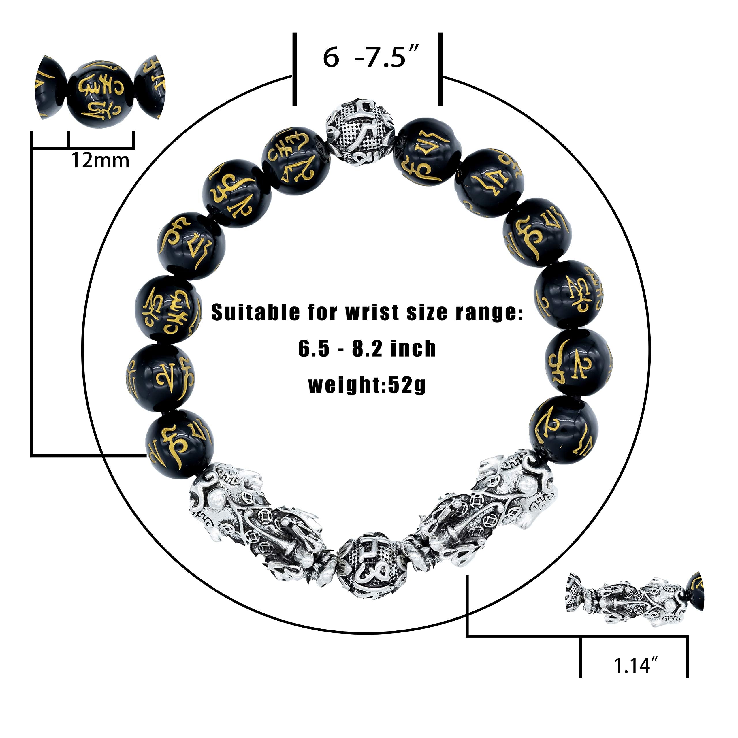 Feng Shui Pixiu Black Obsidian Wealth Bracelet Original 40%OFF | eBay