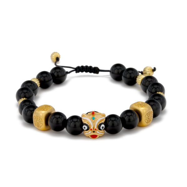 Natural Obsidian Auspicious kylin Talisman Bracelet