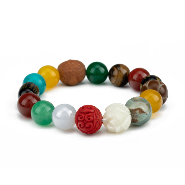 Natural Jade Variety of Natural Energy Stones Beads Bracelet