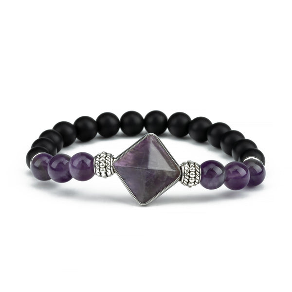 Natural Obsidian Pyramid Bracelet