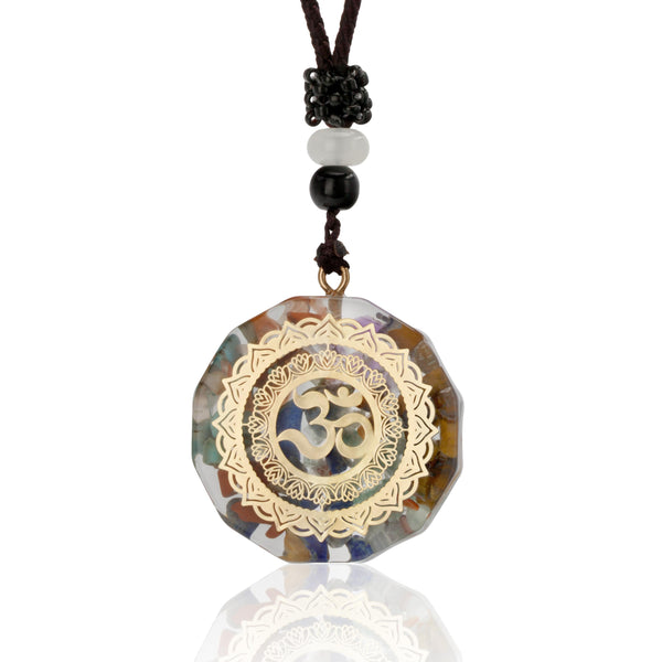 Resin Chakra Yoga Meditation Sanskrit Necklace