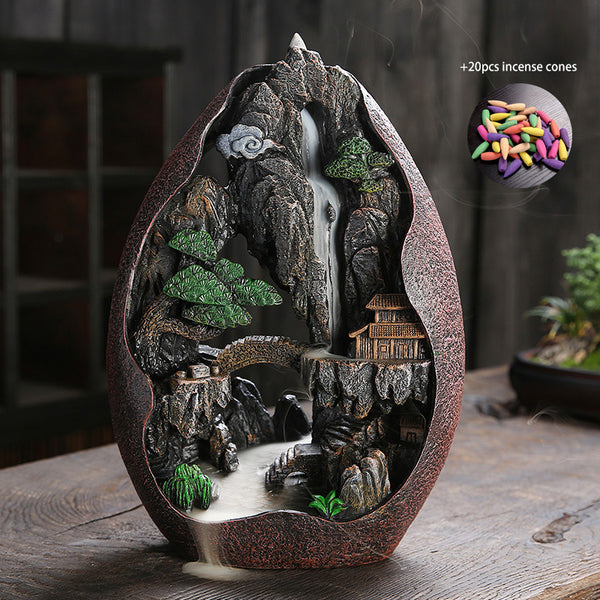 Incense Waterfall Burner with 20pcs Incense Cones