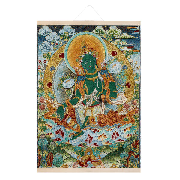 Silk Embroidery Tibetan Thangka Green Tara