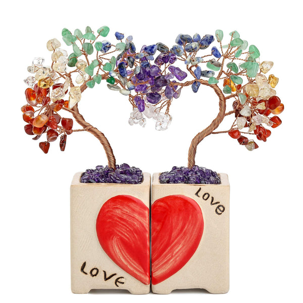 6.5inch Love Heart Couple Crystal Tree Of Life