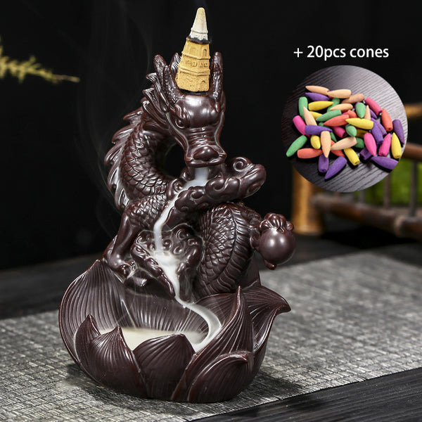 Dragon Lotus Ceramics Incense Burner