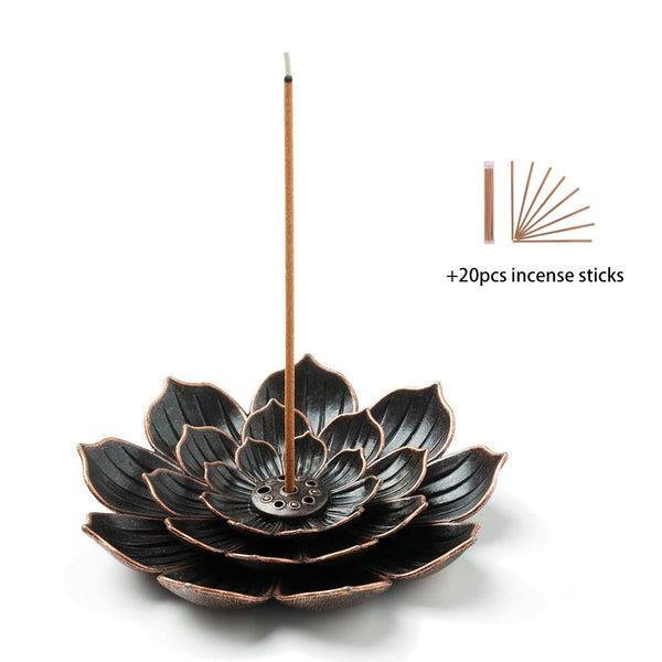 Lotus Incense Holder with 20pcs Incense Sticks