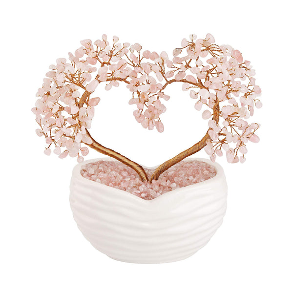 8 inch Potted Heart Crystal Tree Of Life